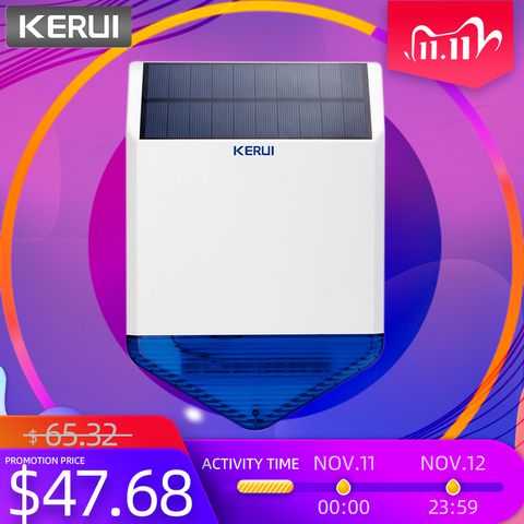 Solar Panel Solar Siren SJ1 for G19 G18 W18 8218G W1 GSM Alarm System Security with Flashing Response Sound Waterproof Outdoor ► Photo 1/6