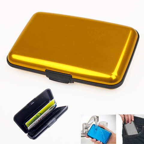 1 Pc Portable Aluminum Bank Card Holder Blocking Hard Case Wallet Solid Credit Card Anti-RFID Scanning Protect Card Holder ► Photo 1/6