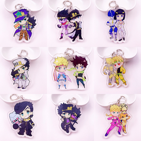 Cartoon Anime Jojos Bizarre Adventure Keychain Acrylic Key Ring Kujo Jotaro Kira Yoshikage Caesar Collection Gift Key Chains ► Photo 1/6