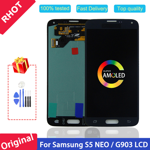 100% tested original 5.1” AMOLED S5 Neo LCD screen for Samsung Galaxy S5 NEO SM-G903M G903 G903F G903M touch screen assembly ► Photo 1/6