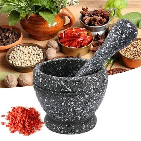 Household Plastic Manual Garlic Grinder Spices Herbs Mortar Pestle Set Grinding Bowl Kitchen Herb Pepper Spice Grinder ► Photo 1/6
