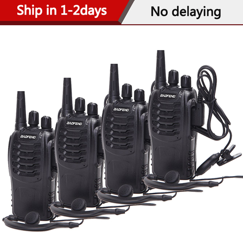 2/4Pcs Baofeng BF-888S Walkie Talkie UHF Two Way Radio BF888S Handheld  Radio 888S Comunicador Transmitter Transceiver+ Headsets ► Photo 1/6