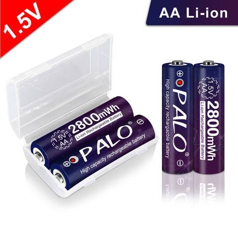 PALO Stable voltage 2800mWh AA batteries 1.5V rechargeable battery lithium li-ion polymer battery for camera ect ► Photo 1/6
