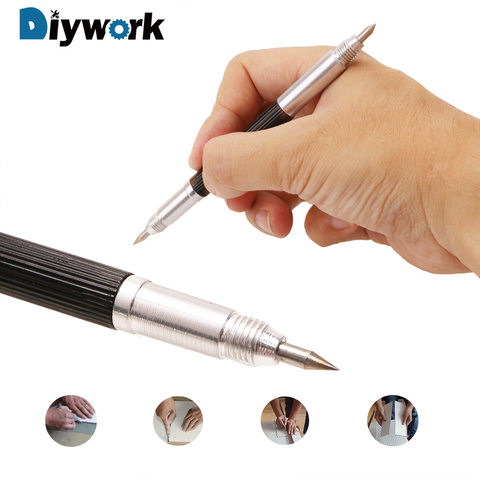 DIYWORK Portable Marking Engraving Tools Alloy Tip Scriber Pen Double-headed Glass Ceramic Marker ► Photo 1/6