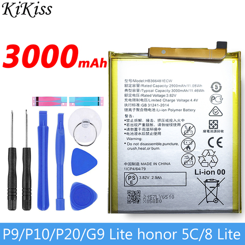 HB366481ECW Battery For Huawei Ascend G9 P8 P9 P10 P20 P30 Pro Nova lite plus/Honor 8 9 9i 5C 7C 7A 7S 7X/Y6 II/GT3/GR3 GR5 2017 ► Photo 1/6