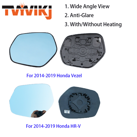 TVYVIKJ Side Rearview Mirror Blue Glass Lens For HONDA Vezel HR-V HRV 2015-2022 Wide Angle View anti glare ► Photo 1/6