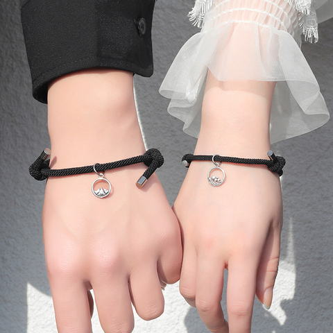 Attract couples bracelets best friend bracelet men bracelet red black rope weaving magnet attract long-distance love jewelry ► Photo 1/6