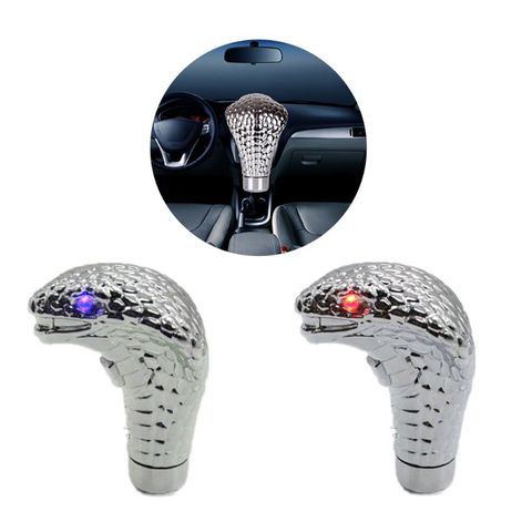 New Car Manual Gear Shift Knob Stick Led Eyes Chrome Cobra Snake Cool Shift Lever ► Photo 1/6