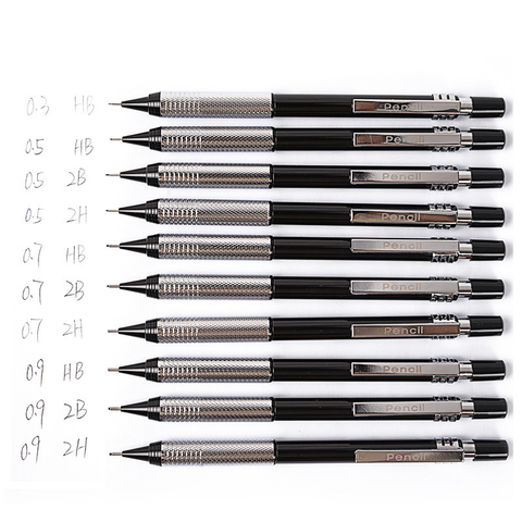 1-Piece Metal Mechanical Pencils 2H HB 2B 0.5mm 0.7mm 0.9mm Automatic Pencil for Sketching Drawing School Office Supplies ► Photo 1/6