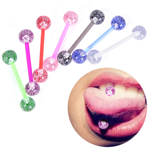 8PCS/Set Plastic Eyebrow Navel Belly Lip Tongue Ring Nose Bar Rings Body Piercing Jewelry  Soft Rod Barbell Ball Wholesale ► Photo 1/6