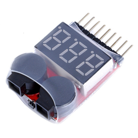 For 1S/2s/3s/4s/5s/6s/7s/8s Low Voltage Buzzer Alarm Lipo Battery Voltage Indicator Tester Wholesale Price for 3.7v 7.4v 11.1v ► Photo 1/3
