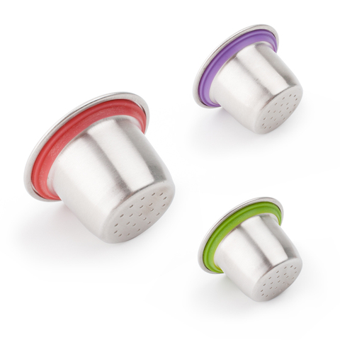 STAINLESS STEEL Metal Capsule Compatible with Nespresso Refillable Reusable coffee capsule pod ► Photo 1/6