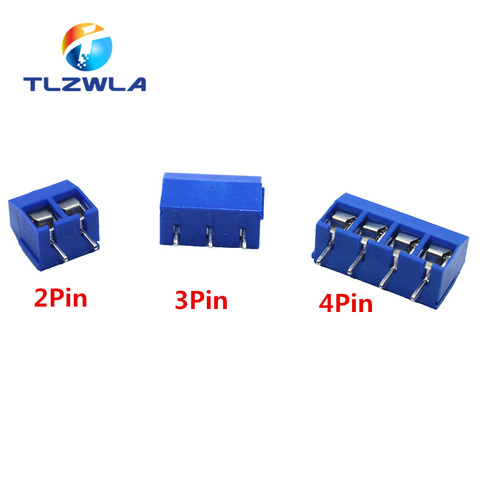 10Pcs/lot KF301-5.0MM 2P KF301-3P Pitch 5.0mm Straight Pin 2P 3P 4P Screw PCB Terminal Block Connector Blue ► Photo 1/6