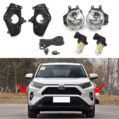 fog lights for Toyota RAV 4 2022 RAV4 led DRL halogen fog light fog lamp hood headlights headlight cover frame Grille ► Photo 1/6