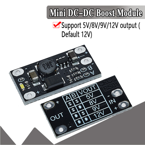 1.5A Multi-function Mini Boost Module Step Up Board 5V 8V 9V 12V LED Indicator Diy Voltage Module 3.7V lithium battery boost ► Photo 1/6