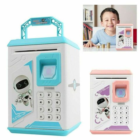 Electronic Piggy Bank ATM Password Money Box Cash Coins Saving Storage Bank Safe Box Auto Scroll Paper Banknote Gift For Kids ► Photo 1/6