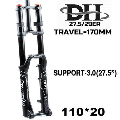 MTB DH Downhill Fork  HIMALO 20mm Thru Axle 110mm  27.5 29ER Fork 3.0 2.4 Tire Dual Crown Travel 170MM Bicycle fork Free Tax ► Photo 1/6