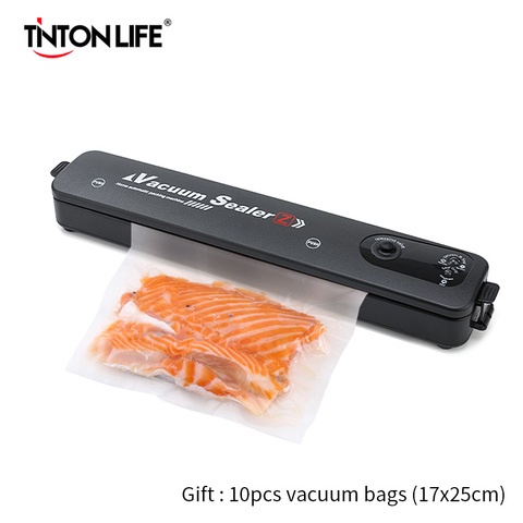 TINTON LIFE 220V/110V Vacuum Sealer Packaging Machine with Free 10pcs Vacuum bags 17x25cm Household Black Food Vacuum Sealer ► Photo 1/6