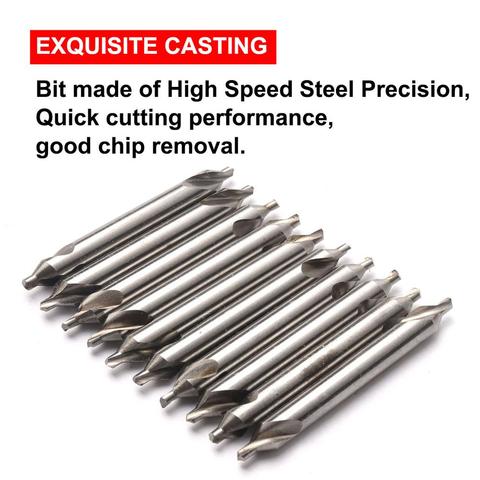 10Pcs 1.5x4mm Double Flutes HSS Center Drill Bits 60 Degree Angle Countersink Drill Bits Tool for Hole Machining Reduces Error ► Photo 1/5