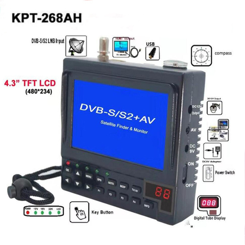 KPT-268AH DVB-S2 Satfinder Full HD Digital Satellite TV Receiver Finder Meter MPEG-4 Modulator DVB-S Sat Finder ► Photo 1/6