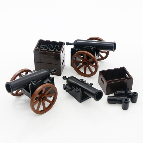 Pirates Cannon Building Blocks Military Accessories Roman Medieval Soldier Weapon pirate ship Figures parts Bricks Toys for kids ► Photo 1/6