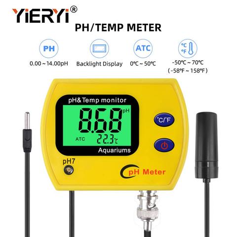 yieryi pH Meter with backlight pH-991 tester Durable Acidimeter tool temp monitor for Aquarium swim pool water ► Photo 1/6