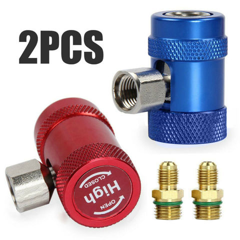 2pcs Brass+Metal R1234yf Quick Connector Adapter Air Conditioning Refrigerant Adapter For AR Refrigeration Systems Fluoride ► Photo 1/6