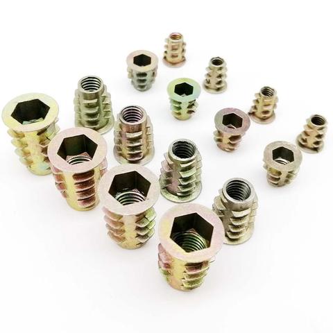 10pcs High Quality M4 M5 M6 M8 Hexagon Hex Socket Head Wood Furniture Embedded Insert Nut E-Nut Metric Thread Length=10-20mm ► Photo 1/6