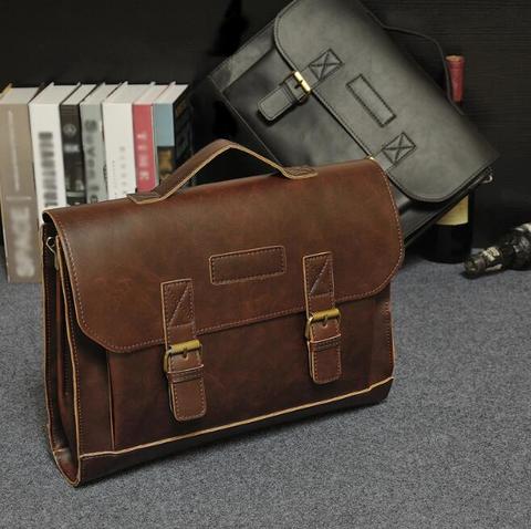 Original design men's bag business bag crazy horse leather handbag briefcase men's classic shoulder bag ► Photo 1/6