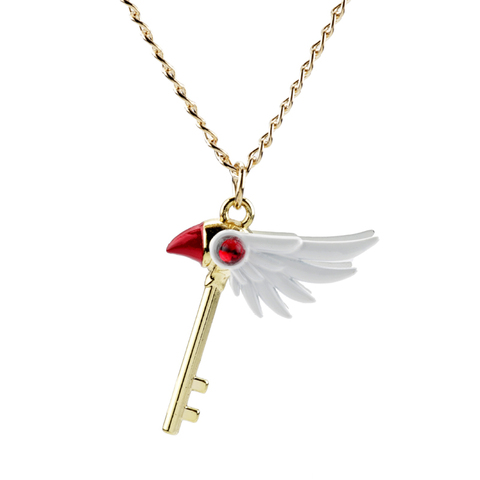 Cartoon Anime Card Captor Sakura Choker Necklaces Cardcaptor Sakura Clow Charm Pendant KINOMOTO Sealing Wand Statement Necklace ► Photo 1/5