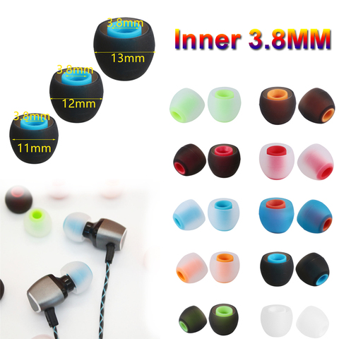 6 Pcs 3.8mm In-Ear Earphone Sleeve Universal Colorful Soft Silicone Earbuds Replaceable Rubber Ear Tips Headphone Accessories ► Photo 1/6