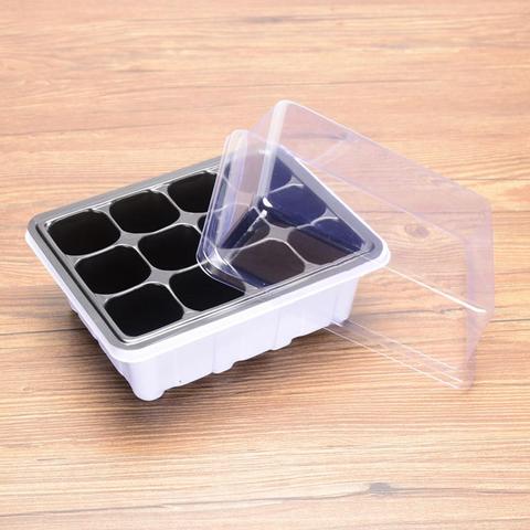 6/12 Cells Plastic Nursery Pots Nursery cultivation Pots Garden Plant Seedling Tray Germination Box with Cover Gardening Supplie ► Photo 1/6