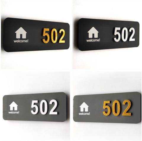 One Set Self Adhesive Door Plate House Number Home Use Door Numbers Signs Modern Acrylic Signage Apartment Digital Plate ► Photo 1/6