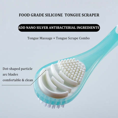 2022 NEW Double Side Tongue Cleaner Brush For Tongue Cleaning Oral Care Tool Silicone Tongue Scraper Toothbrush Fresh Breath ► Photo 1/6