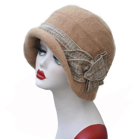 Warm and Soft Winter Women Church Hat with High quality Wool Felt Fedora Cloche Hat Cap A374 ► Photo 1/6