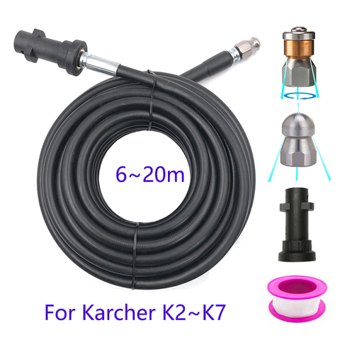 High Pressure Washer Sewer Nozzle 1/4 inch Drain Hose Cleaning Hose Button Nose And Rotating Sewer Nozzle For Karcher K Series ► Photo 1/6
