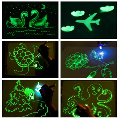 English Light Luminous Drawing Board Kids Toy Tablet Draw In Dark Magic With Light-Fun Fluorescent Pen Children Educational Toy ► Photo 1/6