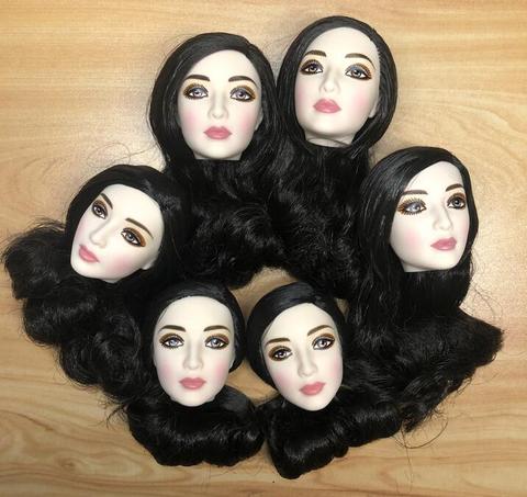 Original Rare Doll Heads White Lady Bingbing Doll Head Part DIY Dressing Parts Black Pink Silver Gold Hair Doll Accessories Head ► Photo 1/6