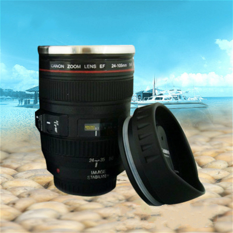 Personality 400ml Simulation Canon Lens Cup Hand Cup Coffee Cup Durable SLR Camera Lens Covered Mug Travel Stainless Steel Cup ► Photo 1/6