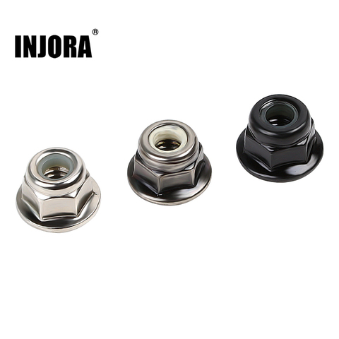 INJORA 10PCS Metal 4mm M4 Wheel Lock Nuts for 1/10 RC Car Crawler Traxxas TRX4 TRX6 Axial SCX10 90046 AXI03007 Redcat MST ► Photo 1/6