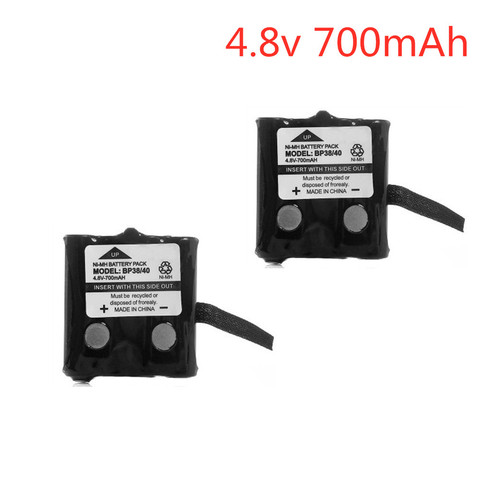 2pcs/lot NI-MH 4.8V 700mAh rechargeable Battery Pack For Uniden BP-38 BP-40 BT-1013 BT-537 GMR FRS 2Way Radio battery ► Photo 1/1