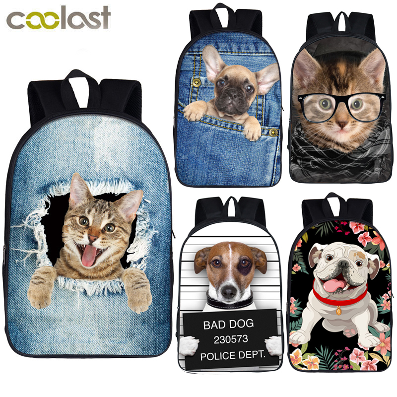 Girls Cute Cat Printed School Dayback Shoulder Bag Backpack Women Rucksack