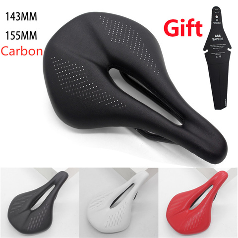 2022 NEW Pu+carbon fiber saddle road mtb mountain bike bicycle saddle for man cycling saddle trail comfort races seat red white ► Photo 1/6