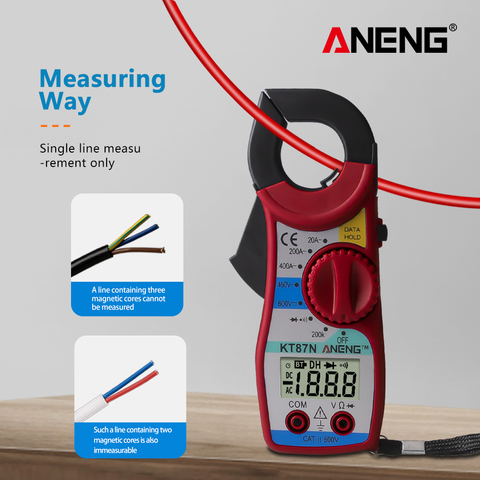 ANENG KT87N 1PC LCD Digital Multimeter Amper Clamp Meter Current Clamp Pincers AC/DC Current Voltage Tester 3 Colors ► Photo 1/5