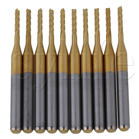 TiN Coated Carbide End Mill Engraving Bits Blade Diameter 1.4mm Pack of 10 ► Photo 1/3