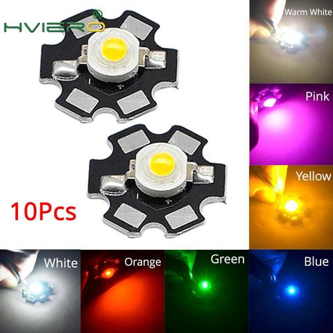 10X 1W High Power LED White /Warm White chip Beads Lamp Chip For DIY Light with 20mm Star PCB Platine Heatsink Interior Lighting ► Photo 1/6