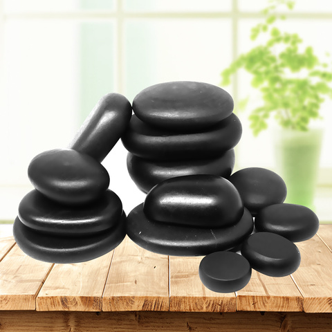 Hot Stone Massage Set Relieve Stress Back Pain Health Care Acupressure Lava Basalt Stones for Healthcare spa rock ► Photo 1/6