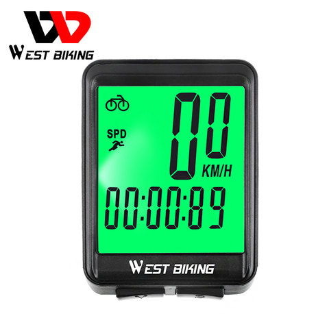 WEST BIKING Bike Computer Wireless And Wired Cycling Odometer Stopwatch LED Measurable Speedometer Rainproof Bicycle Computer ► Photo 1/6