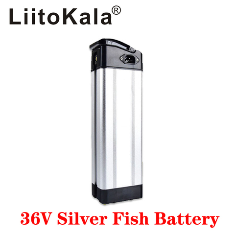 LiitoKala 36V 10ah 12ah 15ah 20ah Silver fish style Electric Bike battery 36V 500W lithium battery with Aluminum case ► Photo 1/6