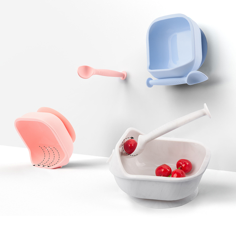 LOFCA Silicone Baby Feeding Bowl Kids Bowl & Spoon For Feeding Set BPA Free Dishes Tableware Children Baby Plate Baby Product ► Photo 1/6